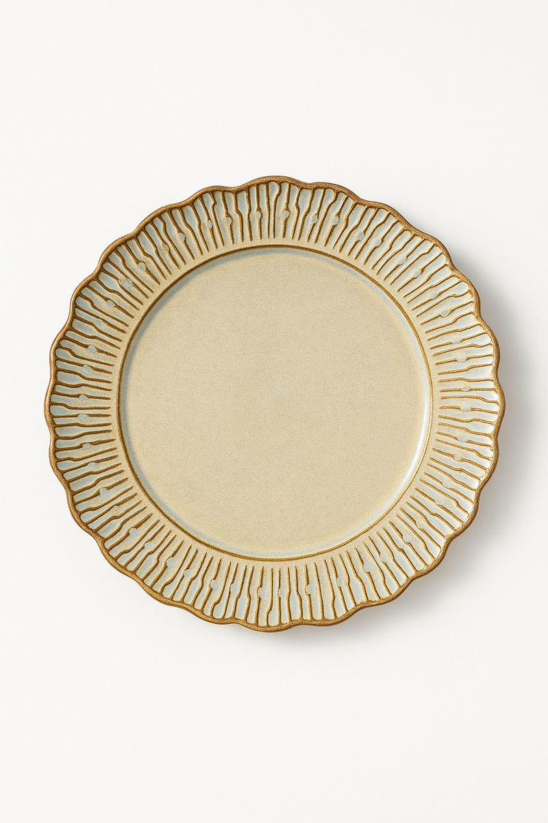 Assiettes plates céramique relief rétro style restaurant