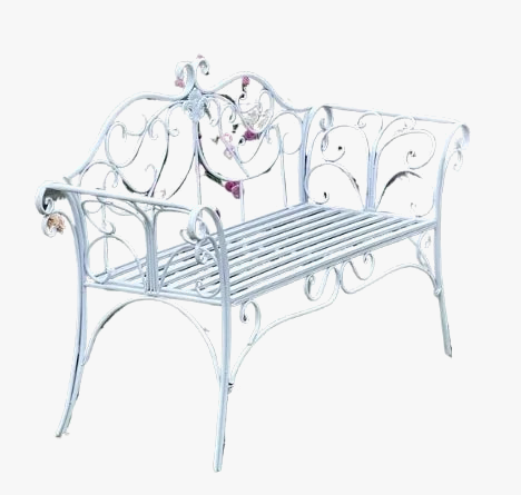 banc de jardin fer forgé table et chaises extérieur