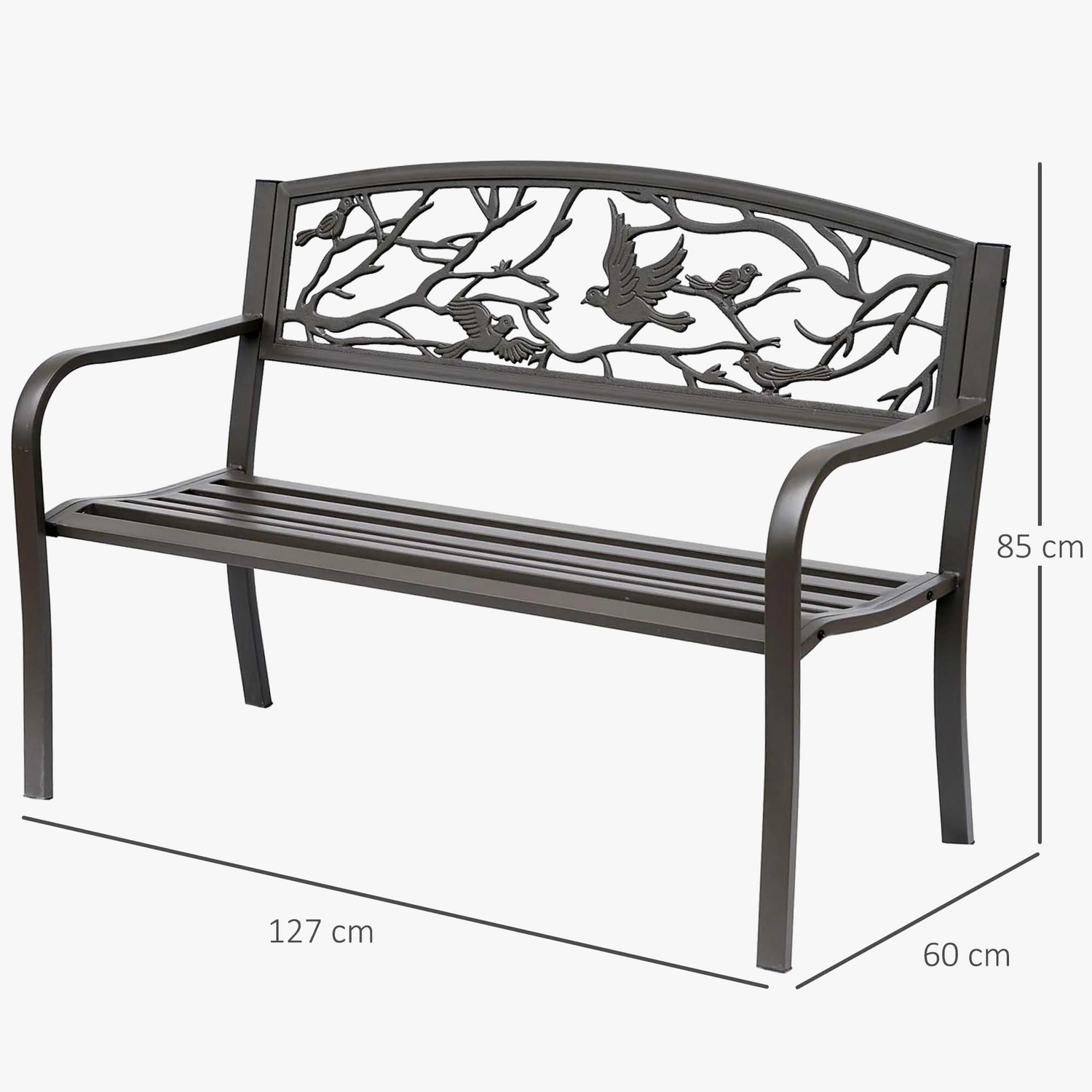 banc de jardin marron avec dossier animal design élégant et confortable