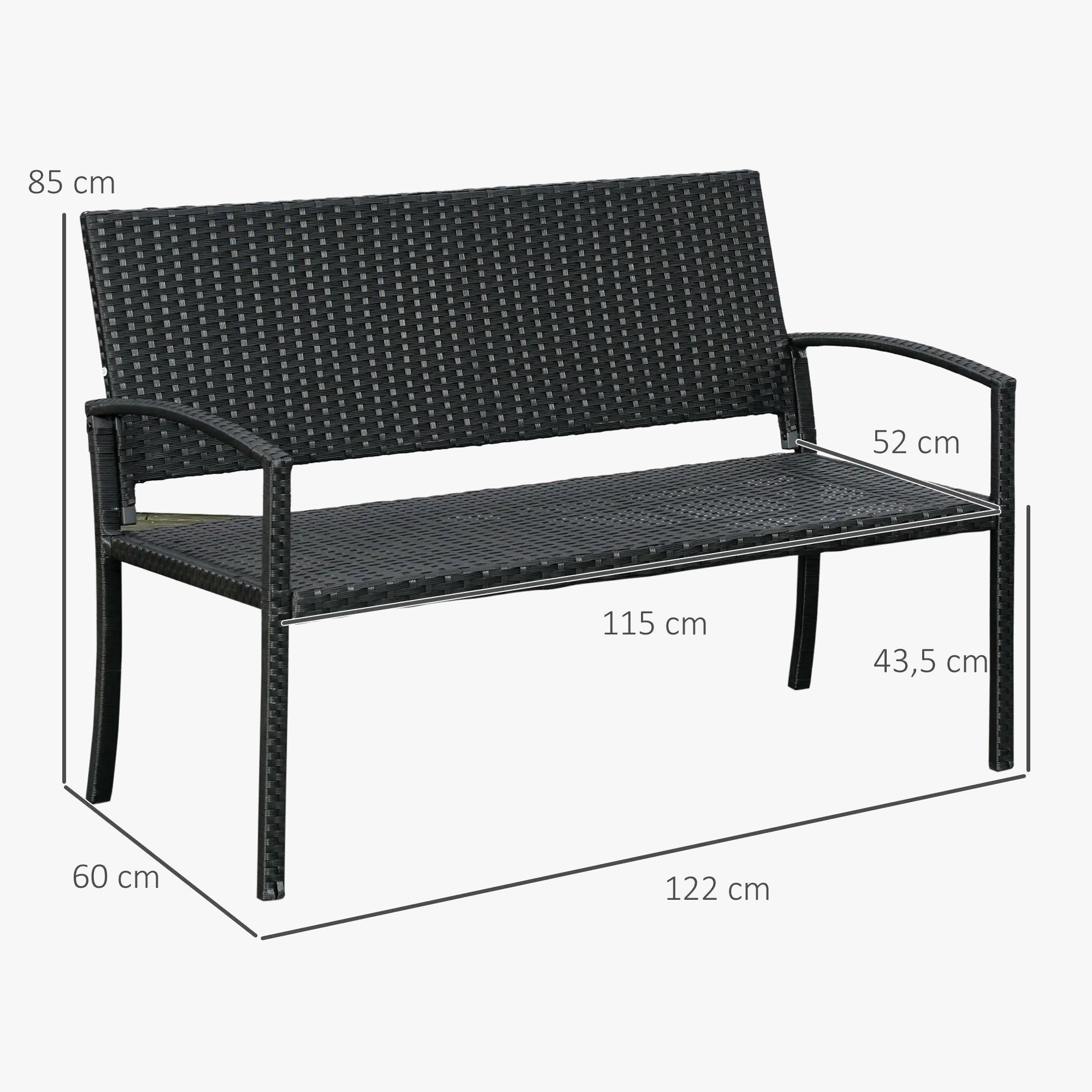 banc de patio en osier léger et design attrayant pour toutes saisons