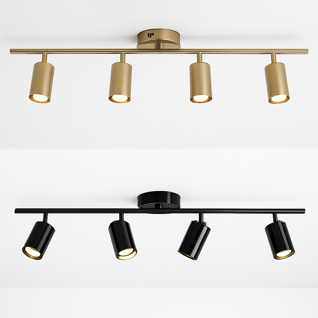 Barre spots LED en aluminium noir ou doré Mounted - vue 5 sur 7