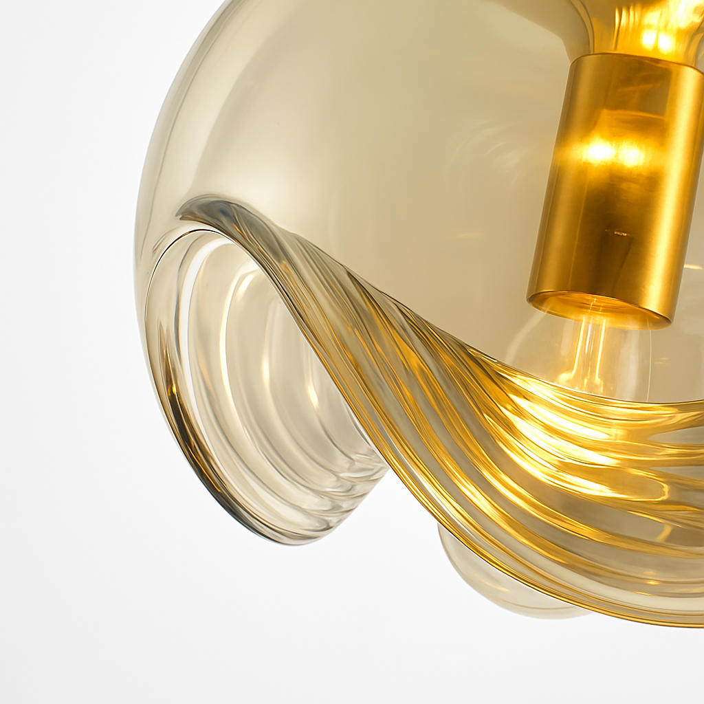 Bauhaus Glass Wall Lamp with the Effect on the Wall Clear Smoke Gray Amber Sconce Living Room Decorative Wall Light Hotel Aisle - vue 5 sur 9