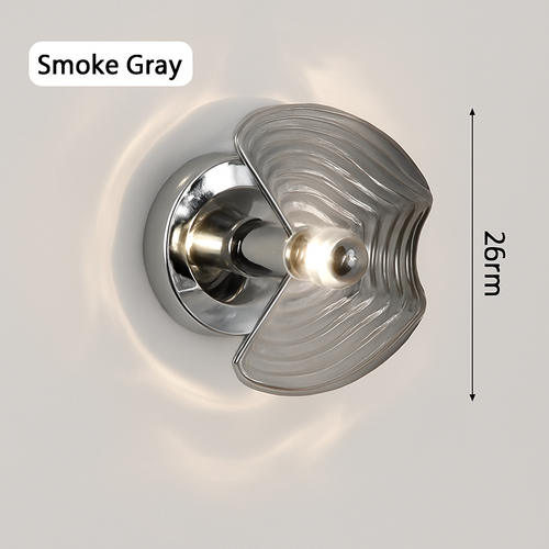 Bauhaus Glass Wall Lamp with the Effect on the Wall Clear Smoke Gray Amber Sconce Living Room Decorative Wall Light Hotel Aisle - vue 10 sur 9