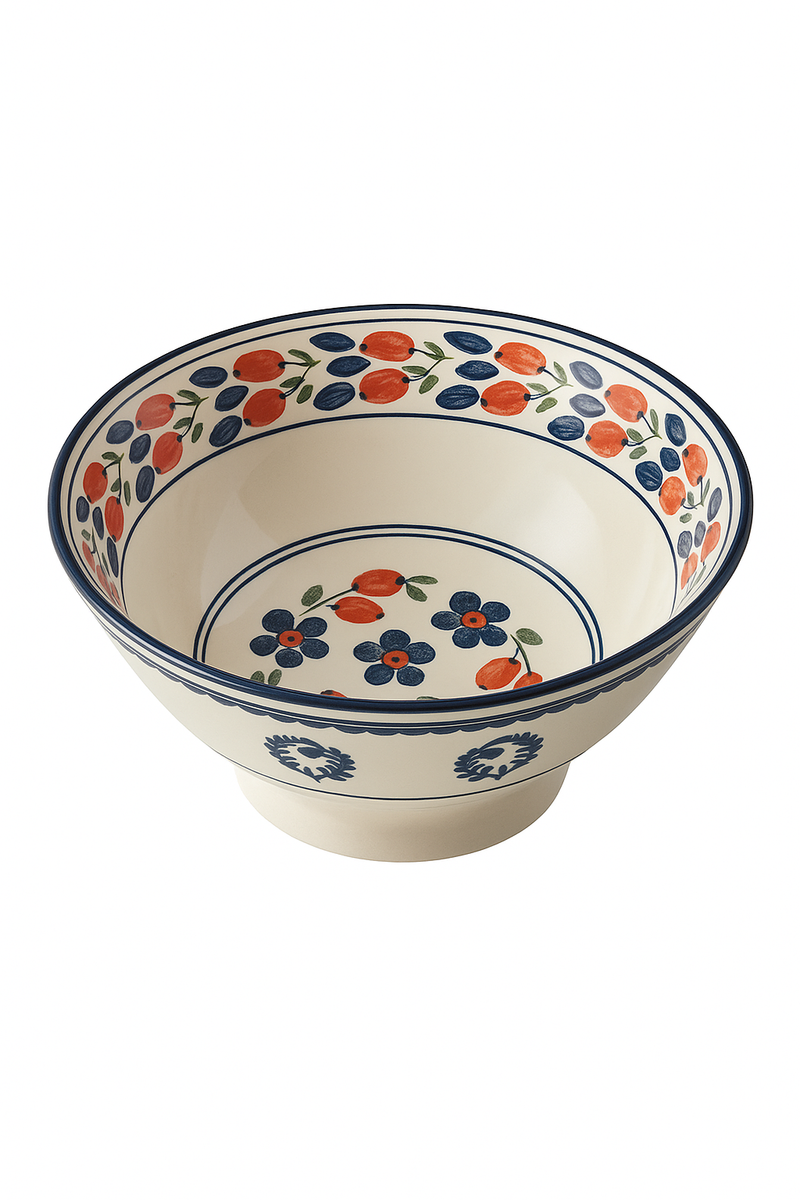 Bol à ramen japonais céramique motif floral 12l