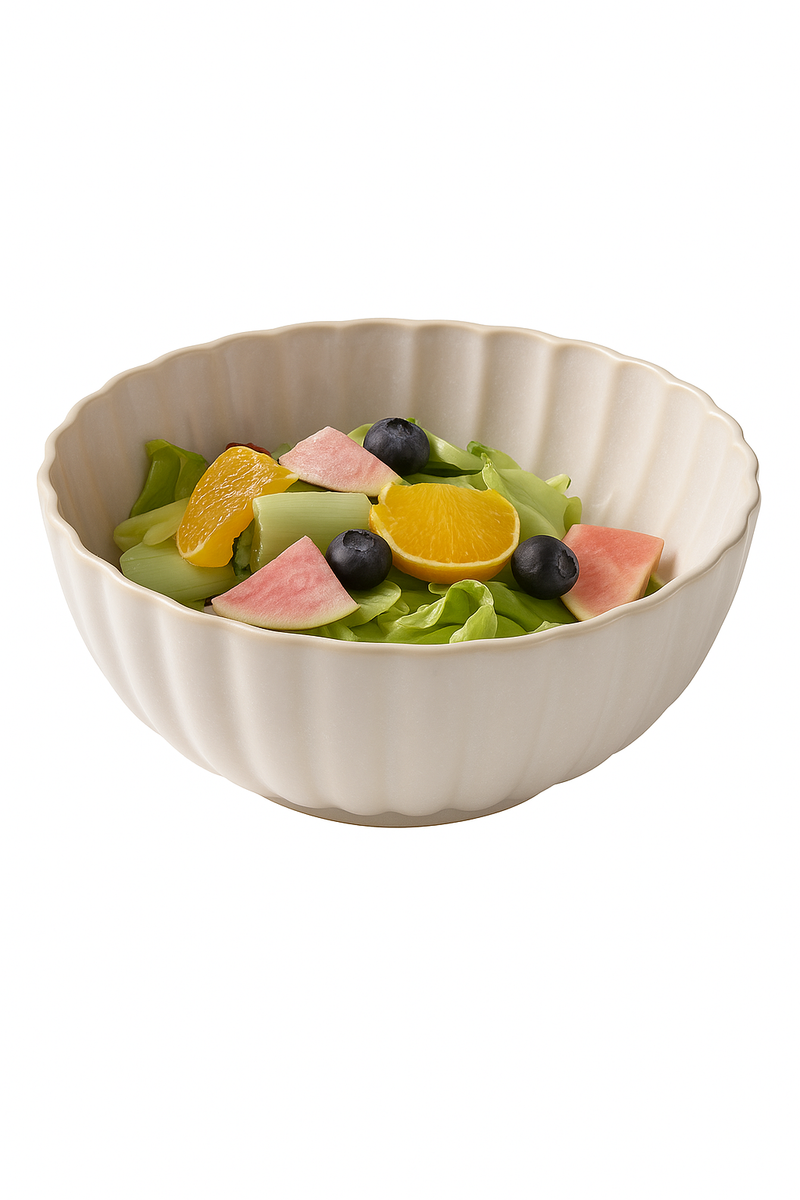 Bol céramique européen bord pétale pour soupe salade