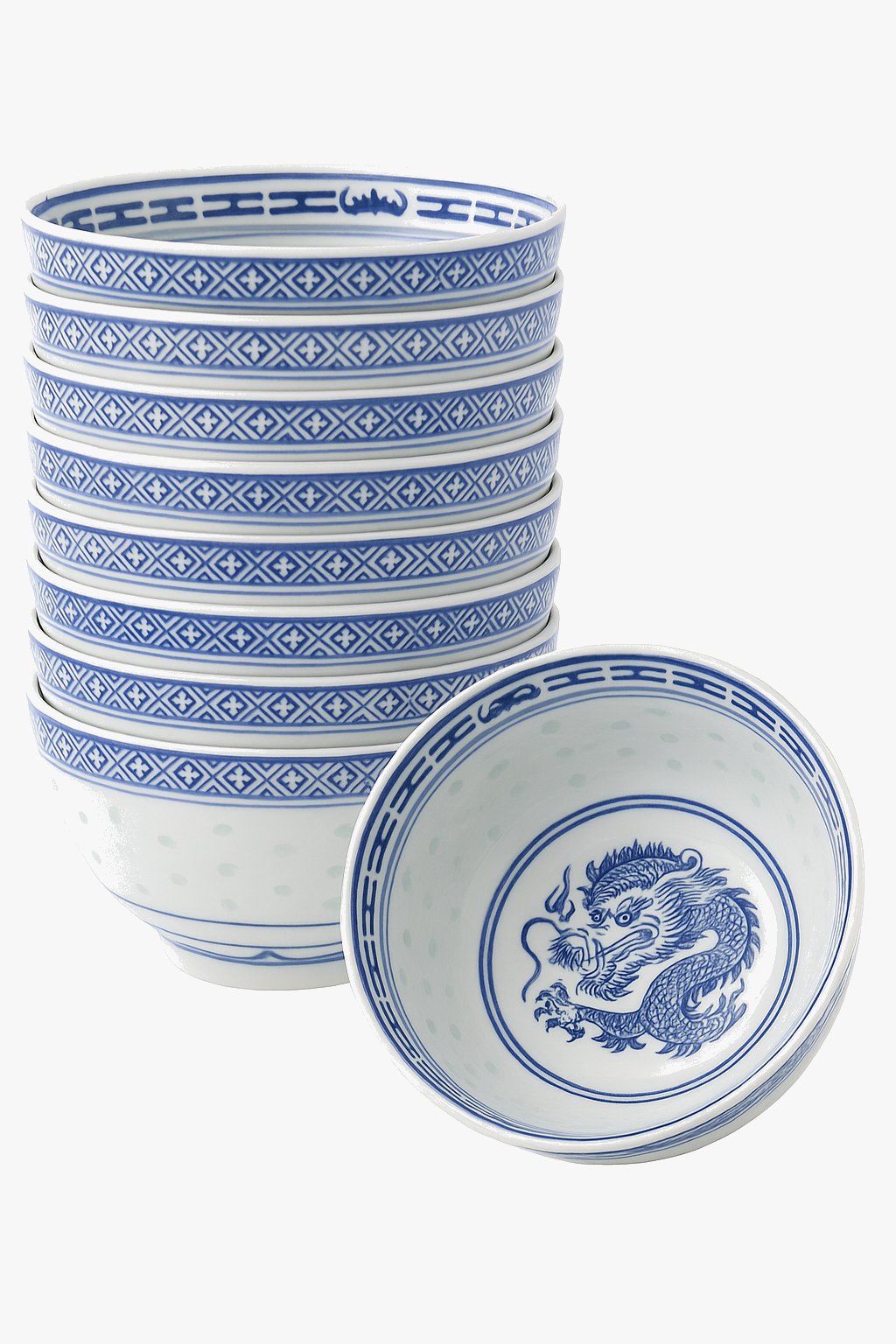 Bol porcelaine jingdezhen motif dragon chinois ramen soupe