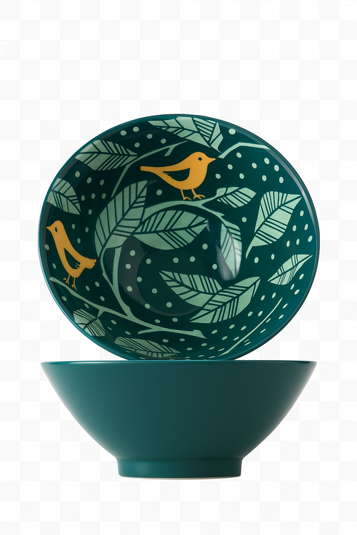 Bol ramen en céramique motif floral 1 2l - vue 3 sur 2