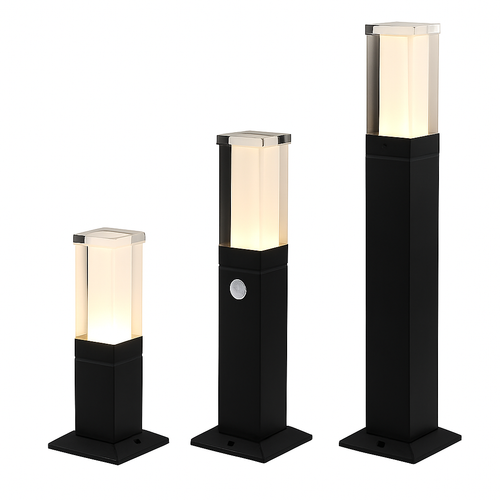 bornes lumineuses led étanches avec détecteur de mouvement pour jardin extérieur