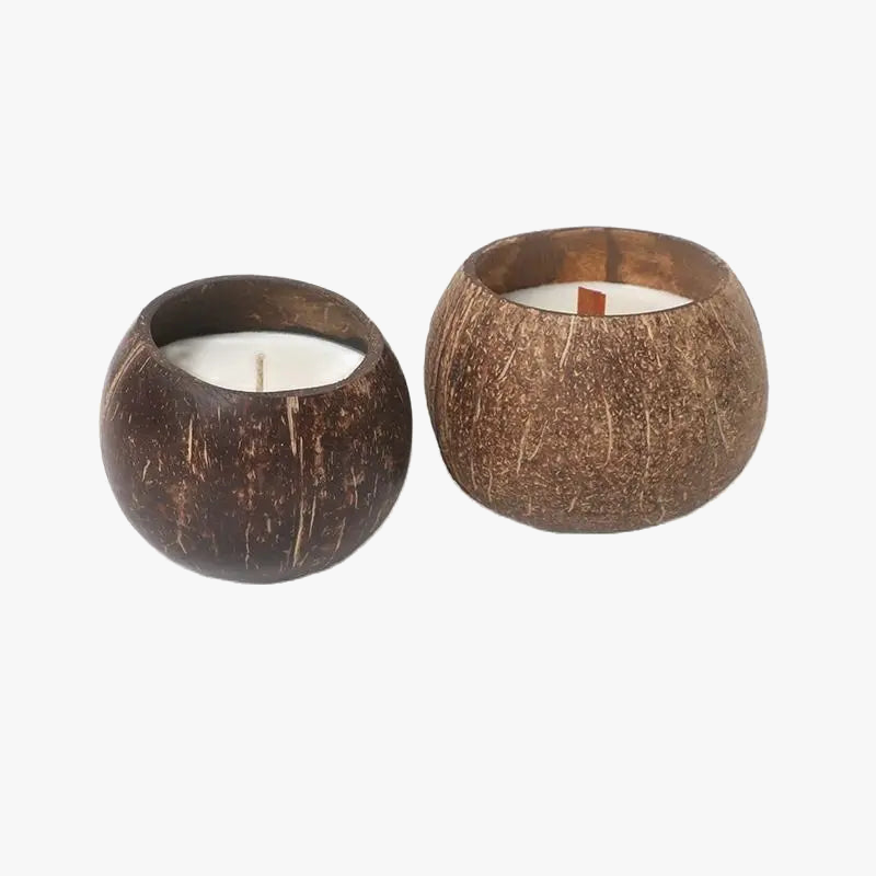 bougeoir en coquille de noix de coco décoration romantique pour la maison