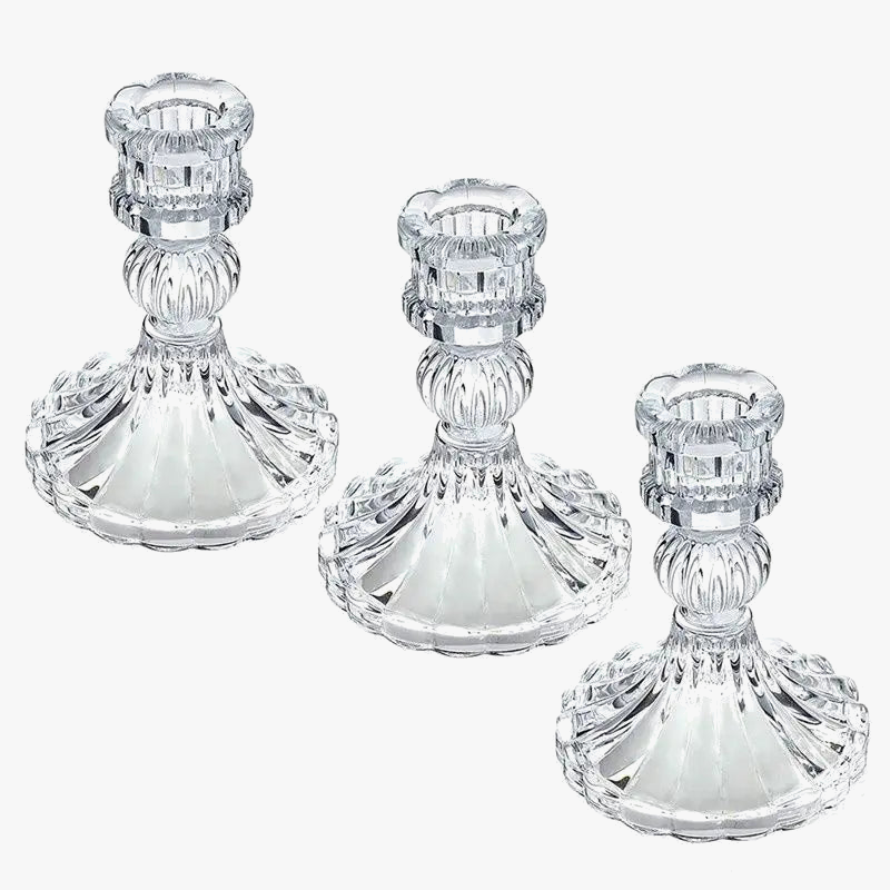 bougeoir en verre style européen pour décoration intérieure
