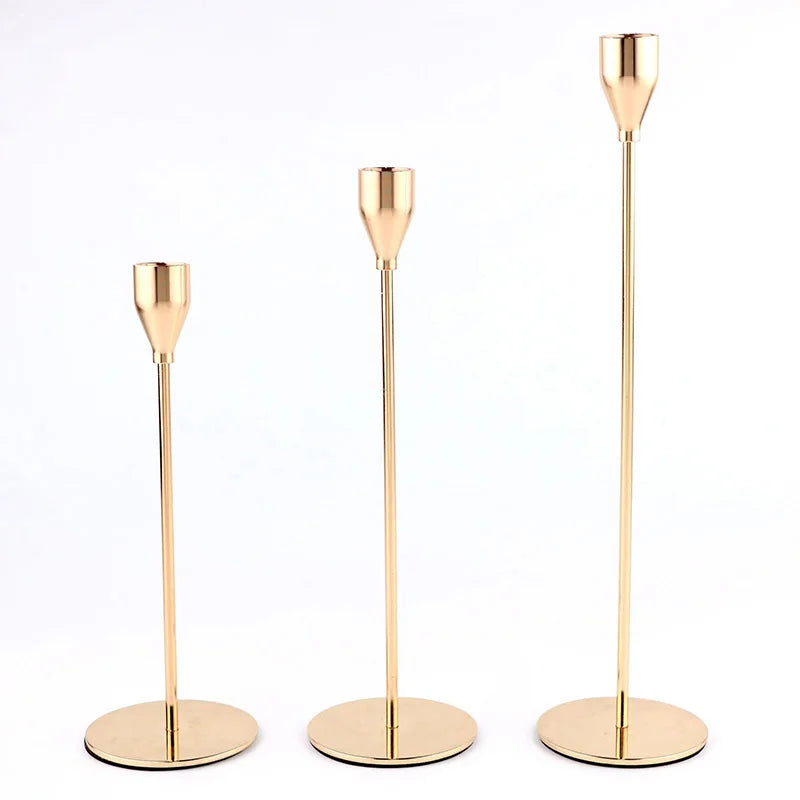bougeoirs en métal luxueux pour mariage et décoration élégante