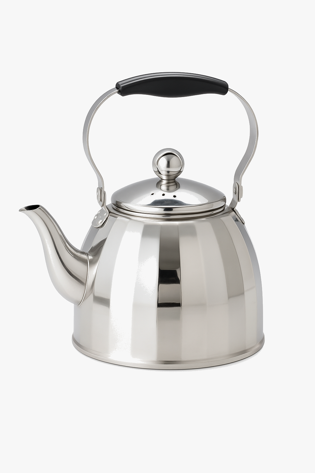 Bouilloire acier inoxydable miroir motif fleur infuseur amovible
