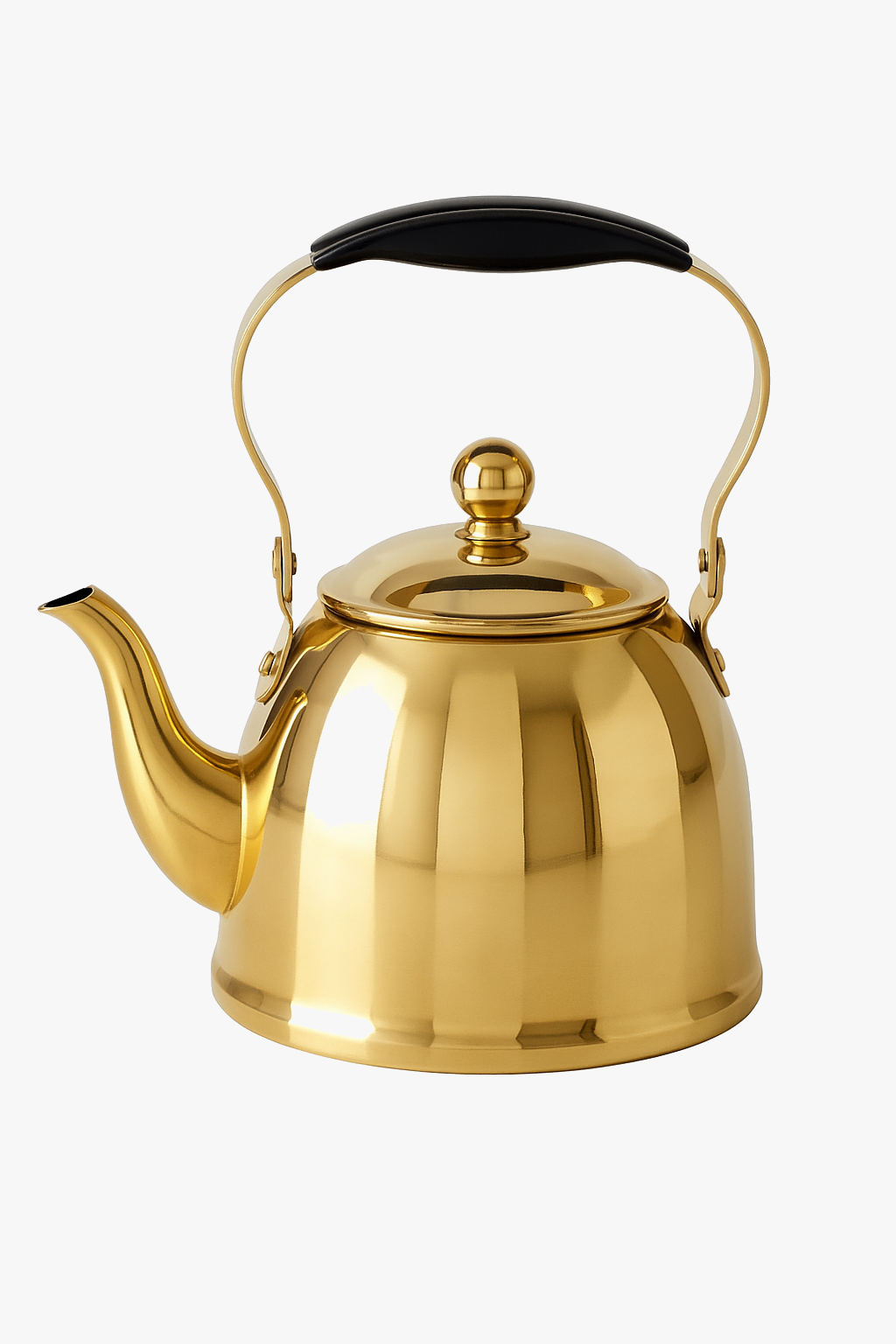 Bouilloire inox motif fleur infuseur amovible poignée isolante