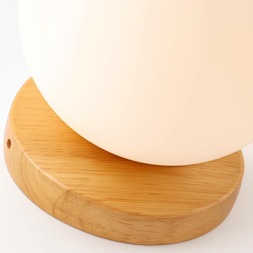Boule de verre blanc plafond moderne à LEDs lampe salon piédestal en bois suspendus plafonniers éclairage à la maison décor luminaires de cuisine - vue 6 sur 7