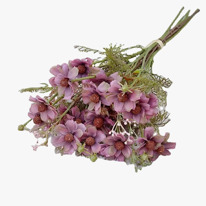 bouquet de 6 brins de cosmos artificiels vintage décoration florale