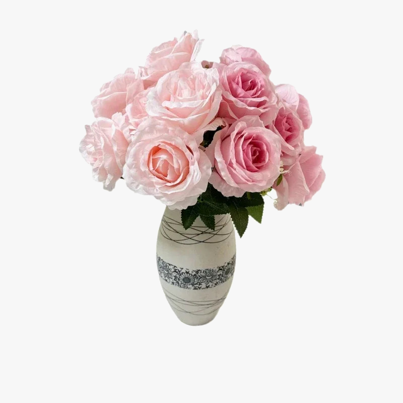 bouquet de roses artificielles en soie pour décoration intérieure