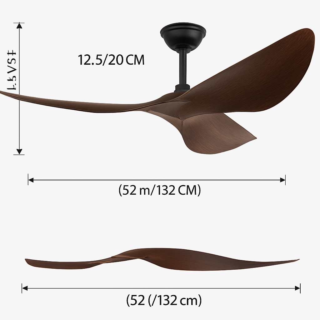 bureau moderne américain ventilateur de plafond sans lumière télécommande