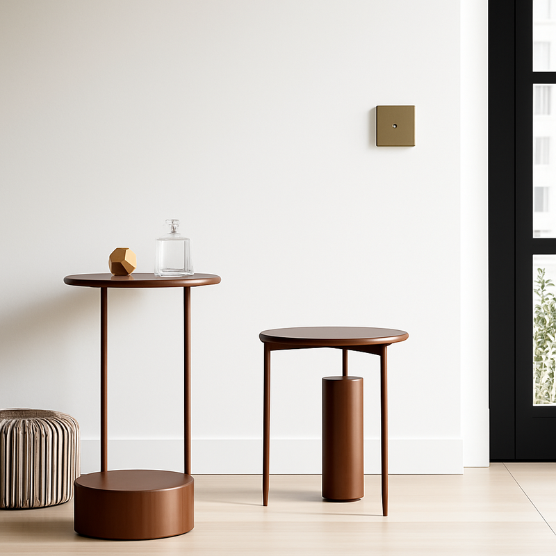 Cache prise plate en acier gris vieilli brossé bords arrondis