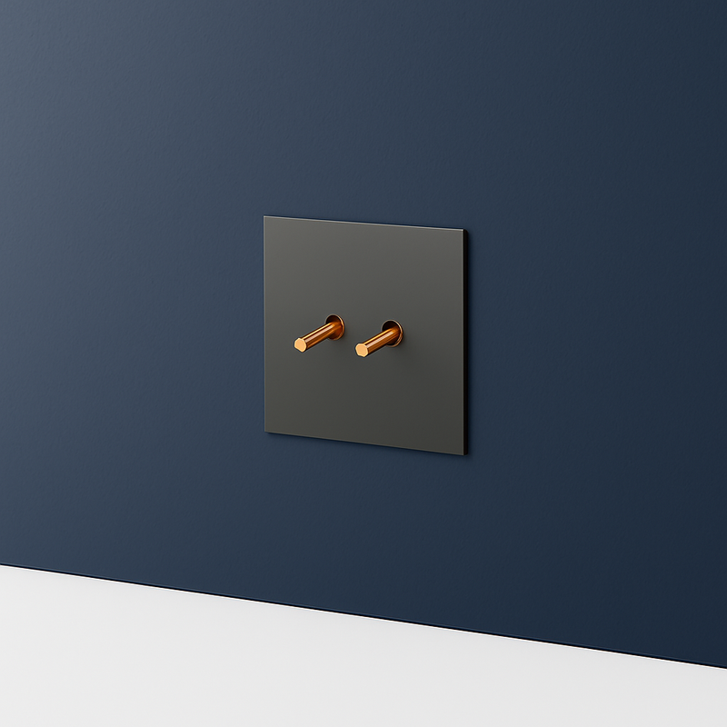 Cache prise plate vide en acier gris brossé