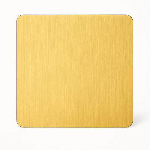 Cache prise vide en acier doré brossé bords arrondis