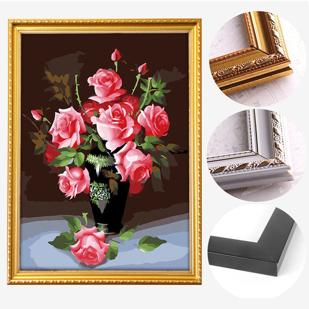 cadre en bois pour peinture à lhuile et mosaïque décorative