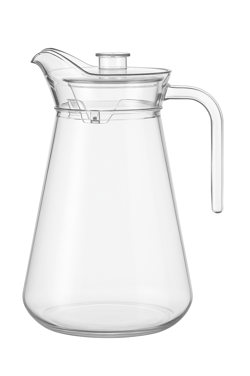 Carafe acrylique grande capacite resistante chaleur avec couvercle