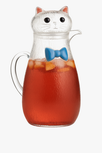 carafe en verre résistant motif chat style ludique