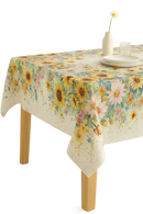 Chemin de table motifs tournesols papillons style champetre