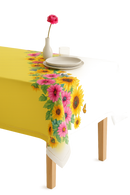 Chemin de table motifs tournesols papillons style champetre