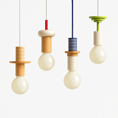 Couleur nordique bois suspension LED lumière cuisine suspension lampe Restaurant plafond lustre Luminaire chambre maison déco Luminaire