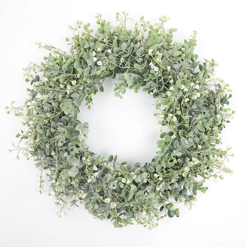 couronne d'eucalyptus pour décoration de fête suspendue