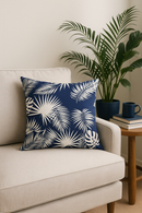 coussin bleu marine géométrique pour déco de canapé