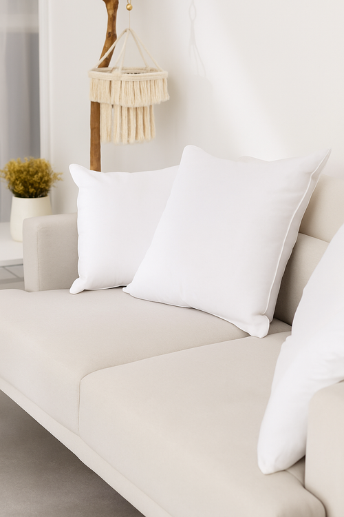 coussin décoratif en duvet d'oie en coton doux - vue 2 sur 7