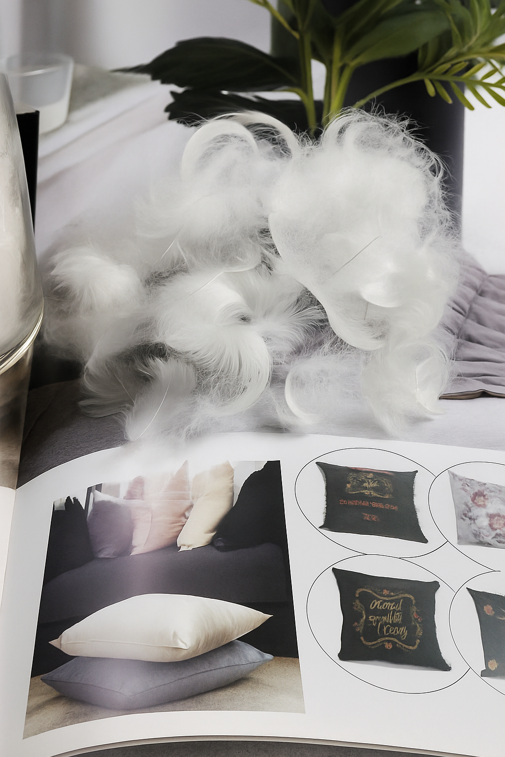 coussin décoratif en duvet d'oie en coton doux - vue 3 sur 7
