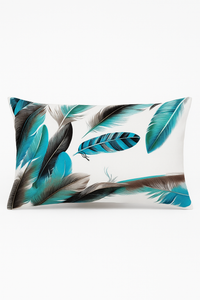 coussin décoratif imprimé plumes 30 x 50 cm pour salon ou chambre