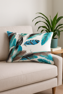 coussin décoratif imprimé plumes 30 x 50 cm pour salon ou chambre