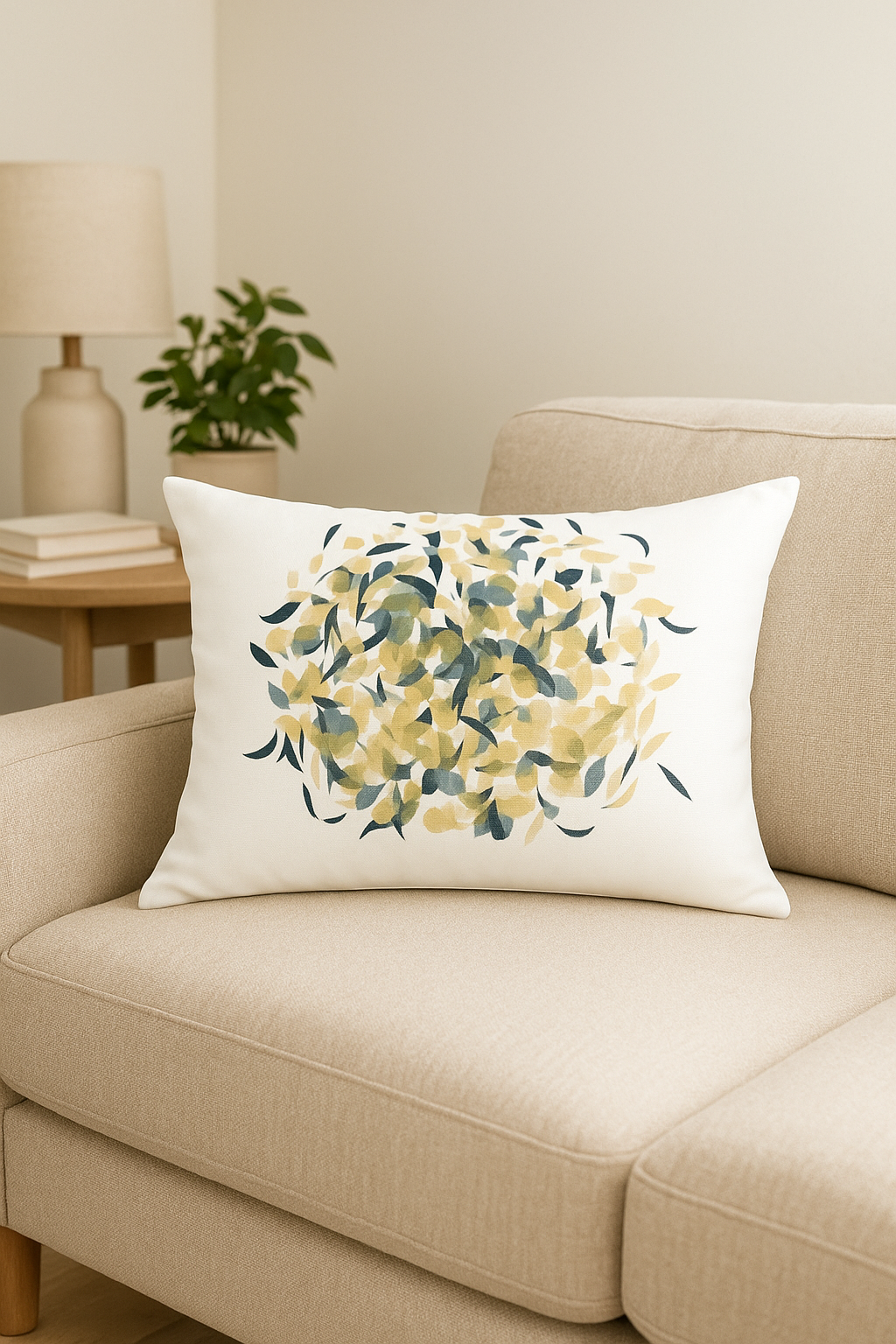 coussin décoratif rectangulaire motif plumes 30 x 50 cm - vue 3 sur 2