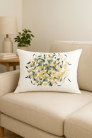 coussin décoratif rectangulaire motif plumes 30 x 50 cm