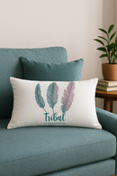 coussin décoratif rectangulaire motif plumes 30 x 50 cm