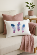 coussin décoratif rectangulaire motifs plumes 30 x 50 cm