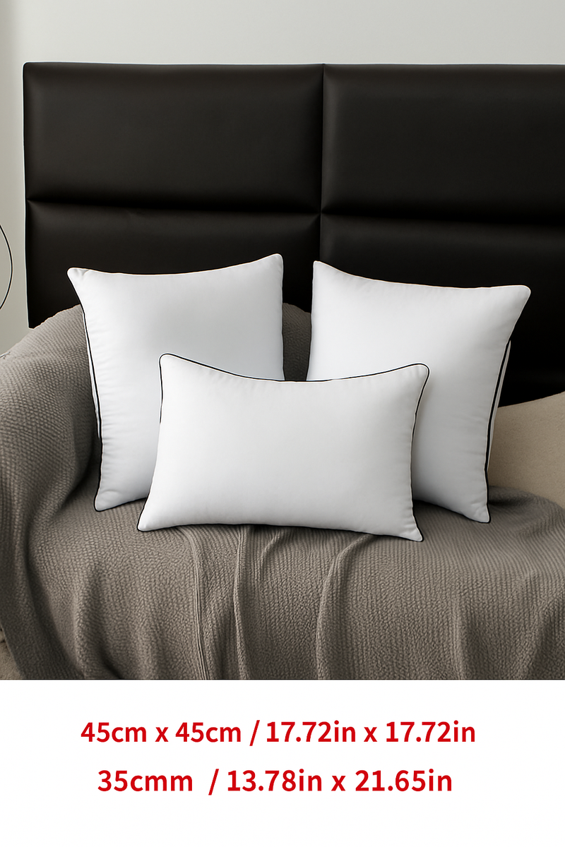 coussin en tissu brossé gaufré 45x45 et 35x55 cm garnissage coton PP