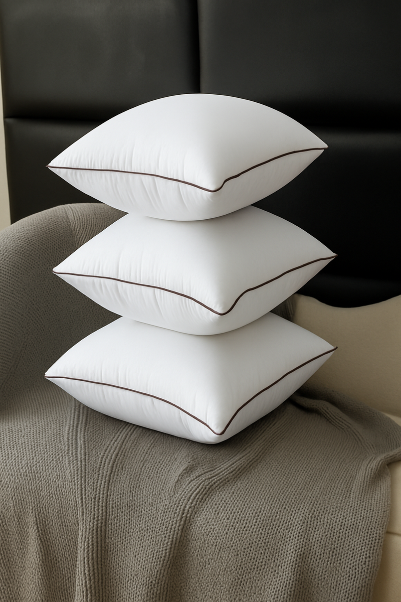 coussin en tissu brossé gaufré 45x45 et 35x55 cm garnissage coton PP