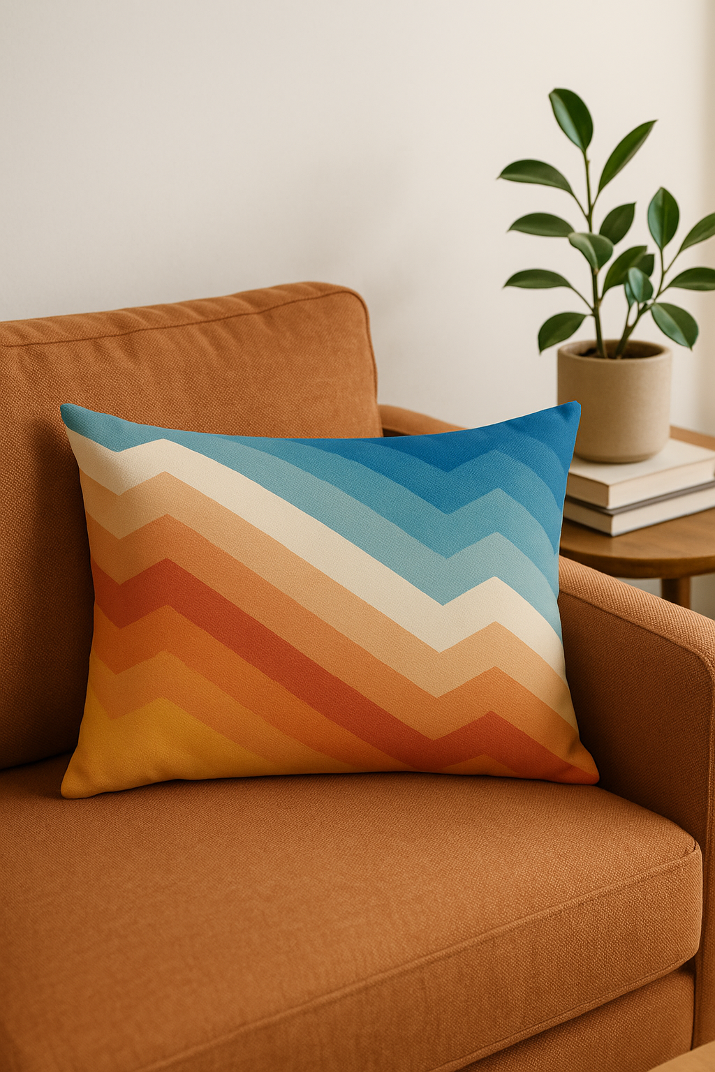 coussin lombaire motif géométrique abstrait réversible décoratif