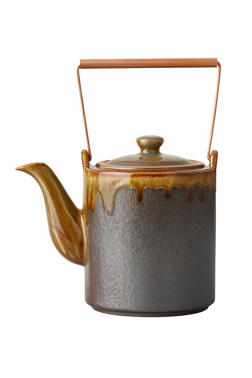 Couvercle bol theiere ceramique style retro artisanal maison