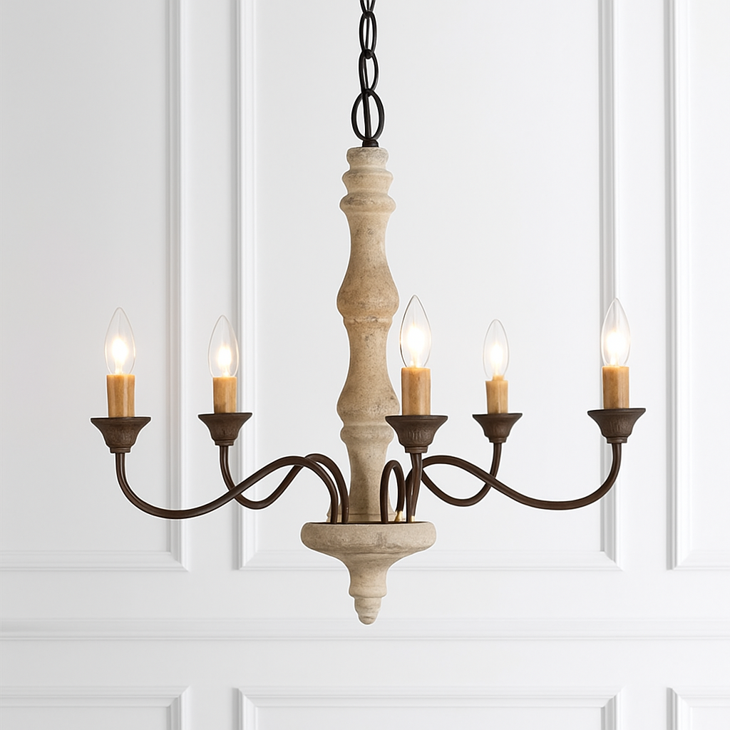Créatif américain rétro français bois lustre Restaurant chez l'habitant chambre lampe nordique maison salon cuisine suspension lampe - vue 6 sur 7