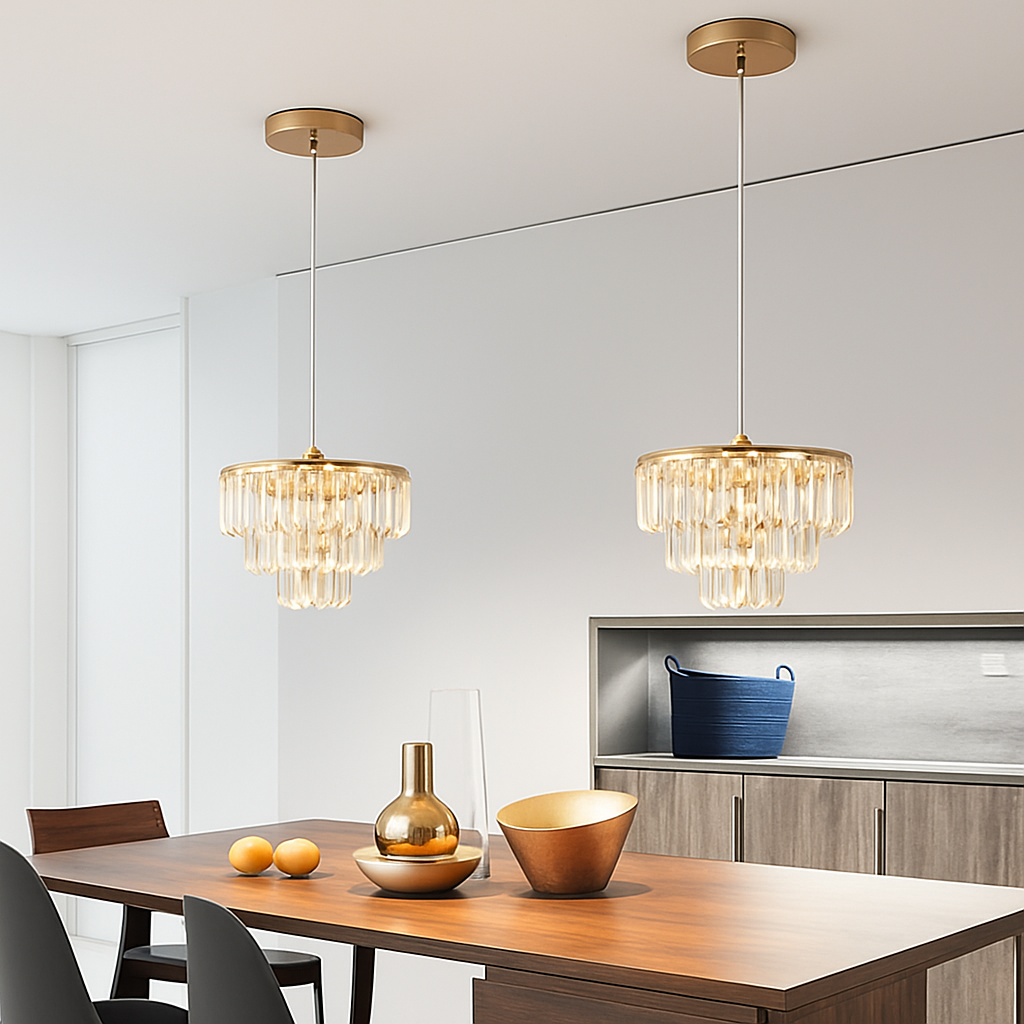 Cristal K9 LED plafonnier moderne suspension lumière maison déco suspendus luminaires cuisine salle à manger salon lustre lampes - vue 7 sur 8