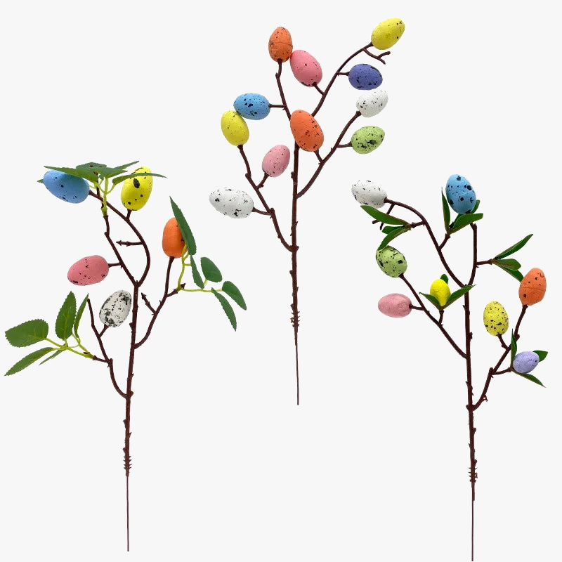 décoration de pâques en mousse œufs et plante artificielle pour la maison