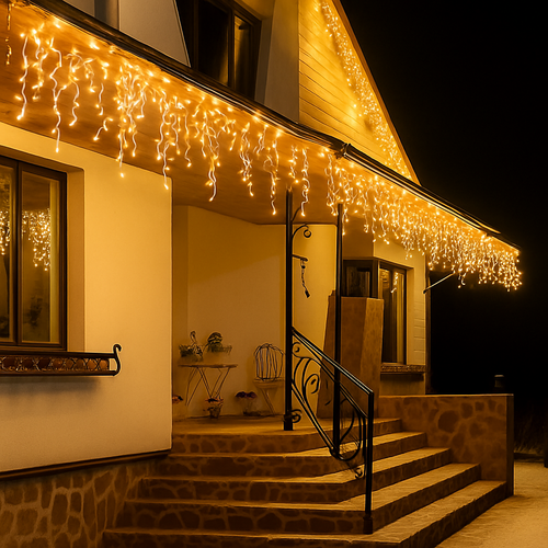 décorations lumineuses de Noël rideau de glaçons extérieur 2025 - vue 6 sur 6