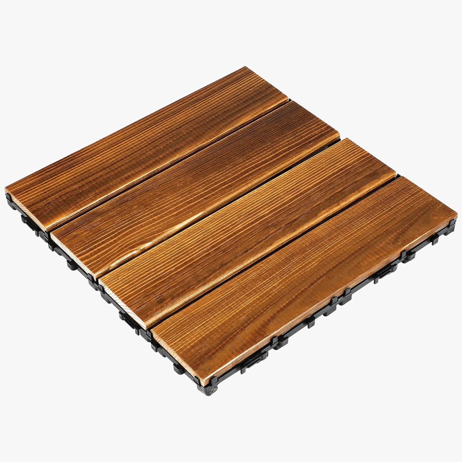 Dalles terrasse bois clipsables antidérapantes pour balcon