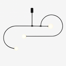 Danmark Geometric Line Chandelier Nordic Arc Suspension Lamp Ceiling Hanging Fxiture for Living Room,Dining Room
